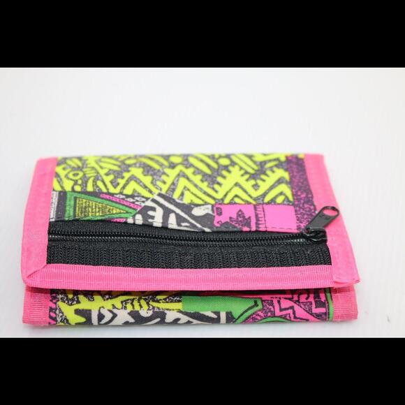 Other - VINTAGE 80/90 YEARS FLUO GRAPHIC WALLET Pink kids retro